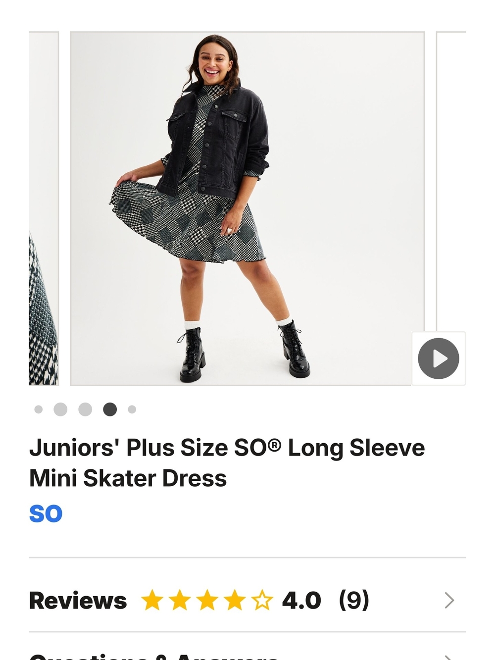 Black & White Printed Skater Dress Xxl